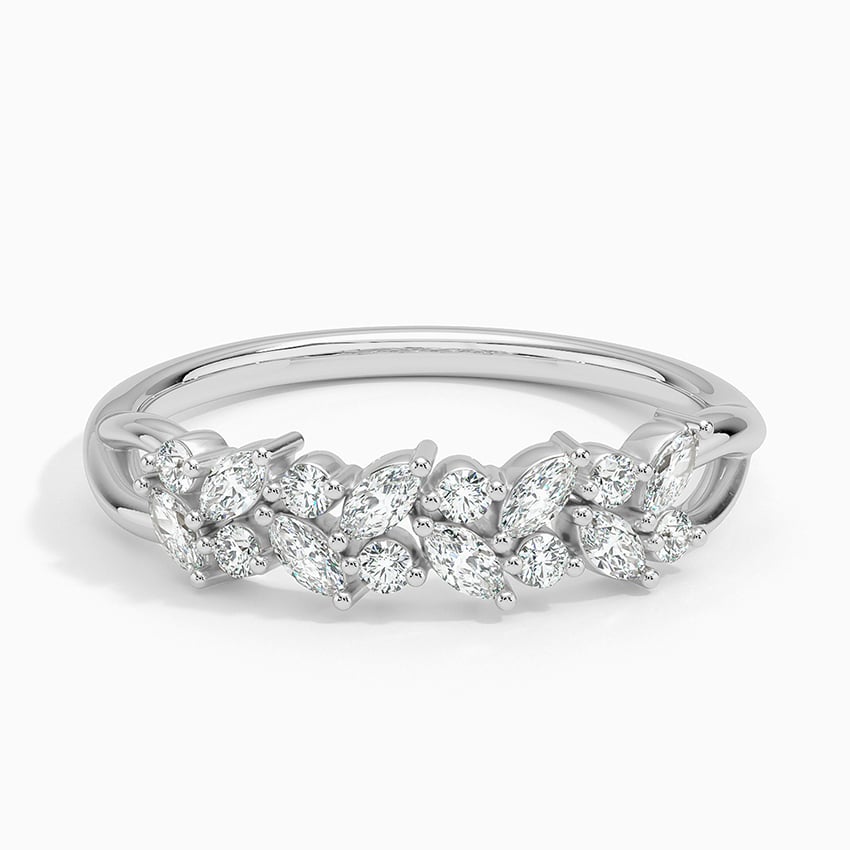 Botanical-Inspired Moissanite Wedding Band