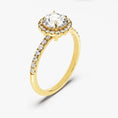 Brilliant Halo Round Moissanite Engagement Ring
