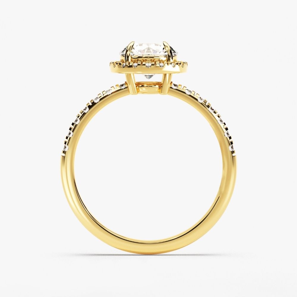 Brilliant Halo Round Moissanite Engagement Ring