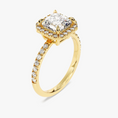 Load image into Gallery viewer, Brilliant Halo Asscher Cut Moissanite Engagement Ring with Pave Band
