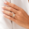 Load image into Gallery viewer, Brilliant Halo Asscher Cut Moissanite Engagement Ring with Pave Band
