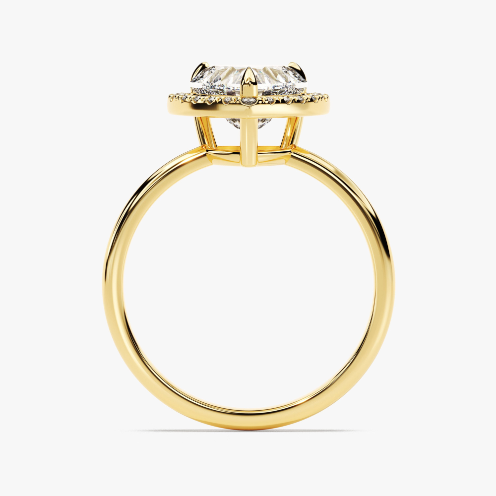 Brilliant Halo Heart Cut Moissanite Engagement Ring