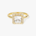Load image into Gallery viewer, Brilliant Halo Princess Cut Moissanite Engagement Ring
