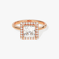 Load image into Gallery viewer, Brilliant Halo Princess Cut Moissanite Engagement Ring
