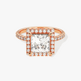 Load image into Gallery viewer, Brilliant Halo Princess Cut Moissanite Engagement Ring

