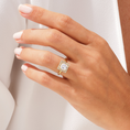 Load image into Gallery viewer, Brilliant Halo Princess Cut Moissanite Engagement Ring
