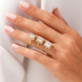 Load image into Gallery viewer, Brilliant Halo Princess Cut Moissanite Engagement Ring
