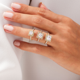 Load image into Gallery viewer, Brilliant Halo Princess Cut Moissanite Engagement Ring
