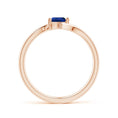 Bypass Pear Cut Lab-Created Sapphire Solitaire Promise Ring