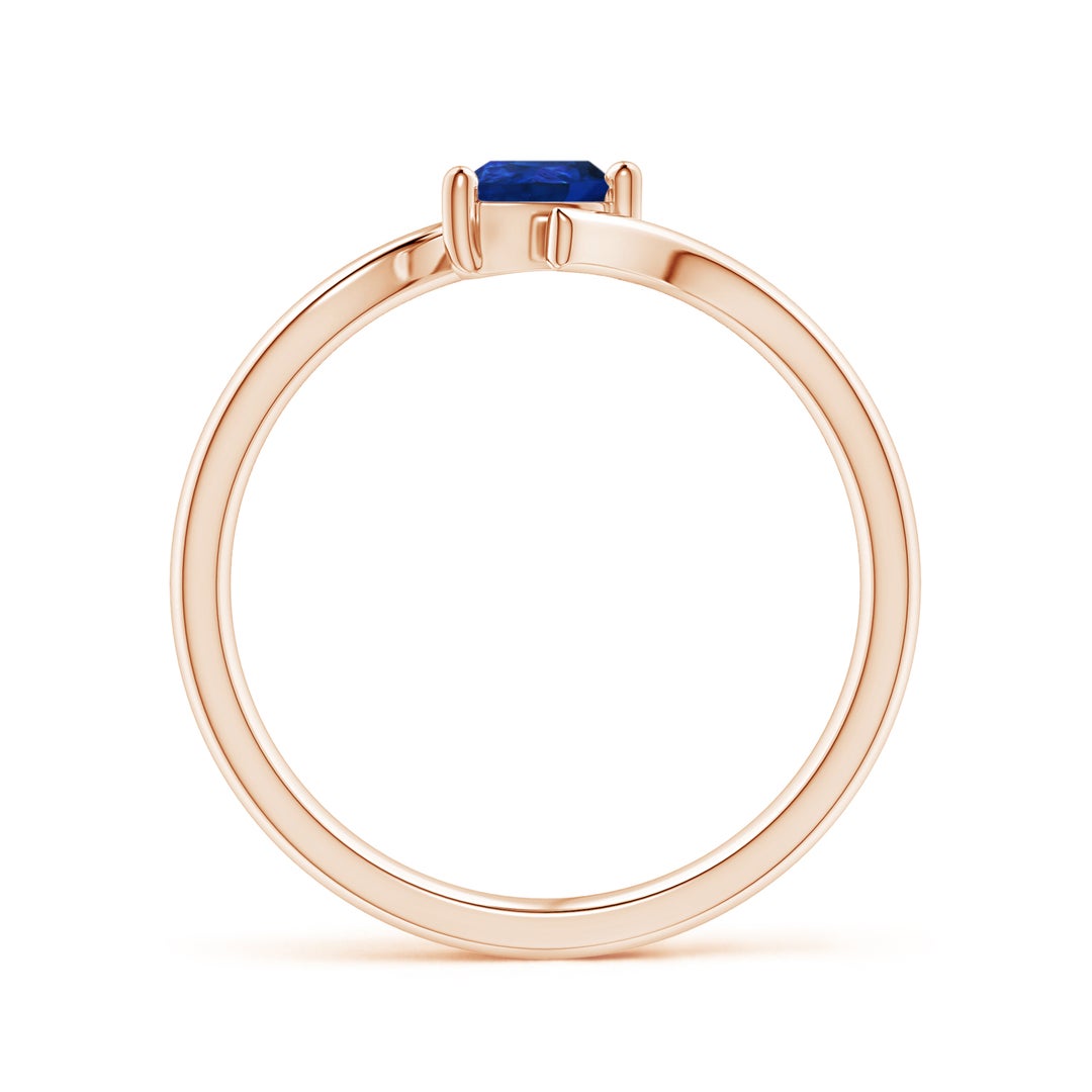 Bypass Pear Cut Lab-Created Sapphire Solitaire Promise Ring