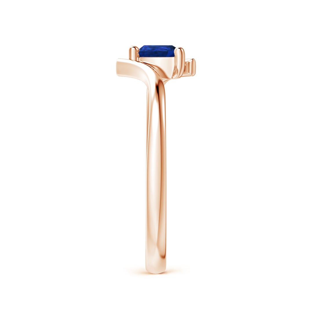 Bypass Pear Cut Lab-Created Sapphire Solitaire Promise Ring