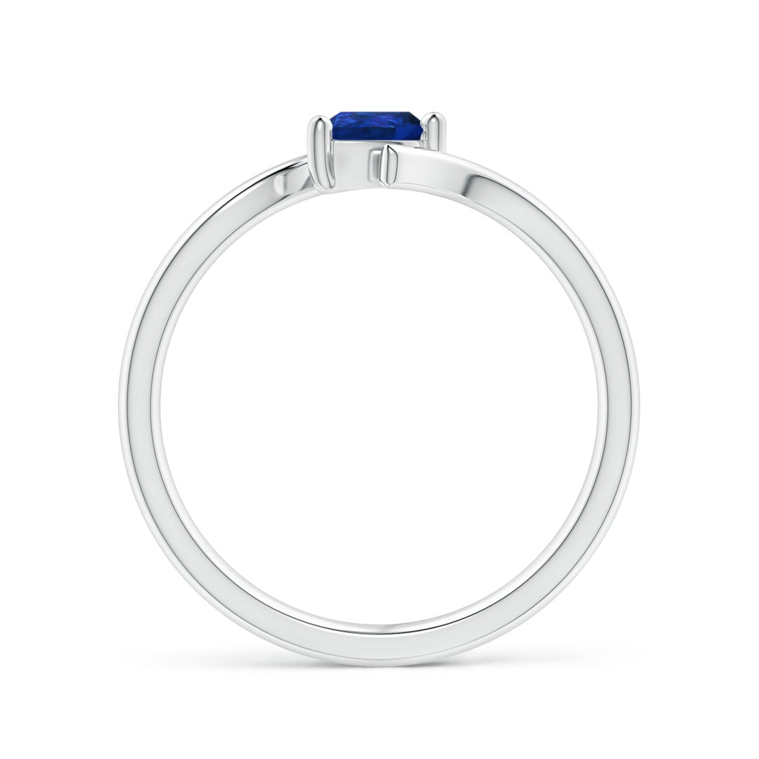 Bypass Pear Cut Lab-Created Sapphire Solitaire Promise Ring