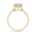 Bypass Round Aquamarine with Heart-Shaped Prongs Engagement Ring