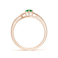 Bypass Round Cut Lab-Created Emerald Solitaire Promise Ring