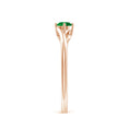 Bypass Round Cut Lab-Created Emerald Solitaire Promise Ring