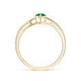 Bypass Round Cut Lab-Created Emerald Solitaire Promise Ring
