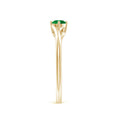 Bypass Round Cut Lab-Created Emerald Solitaire Promise Ring