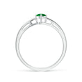 Bypass Round Cut Lab-Created Emerald Solitaire Promise Ring