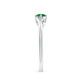 Bypass Round Cut Lab-Created Emerald Solitaire Promise Ring