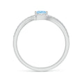 Bypass Trillion Aquamarine with Moissanite Accents Promise Ring