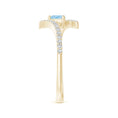 Bypass Trillion Aquamarine with Moissanite Accents Promise Ring