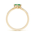 Bypass Two-Stone Round Lab-Created Emerald Promise Ring