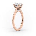 Cathedral Oval Lab-Grown Diamond Petal Prongs Hidden Halo Engagement Ring