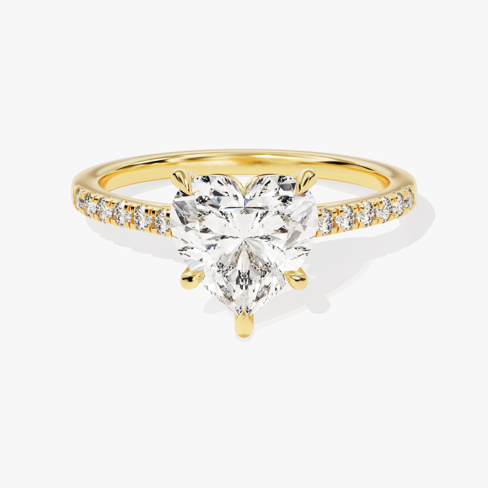Cathedral Heart Cut Moissanite Engagement Ring
