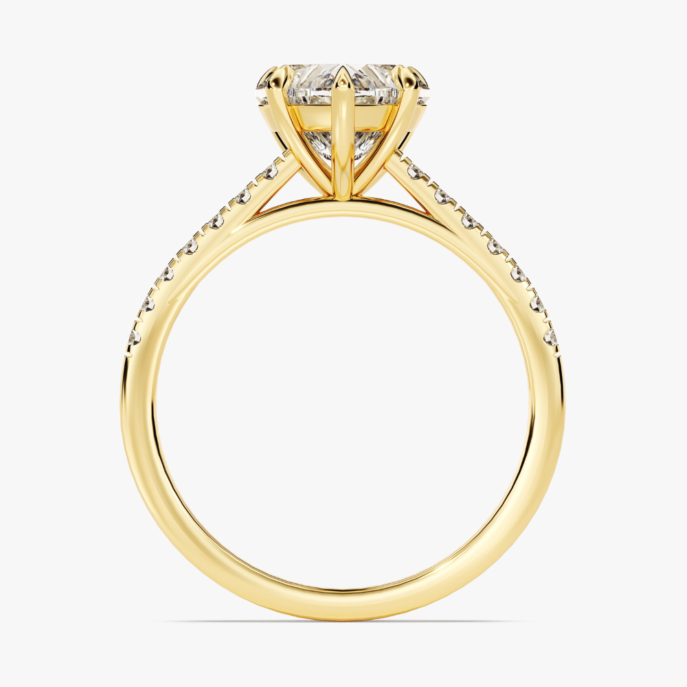 Cathedral Heart Cut Moissanite Engagement Ring