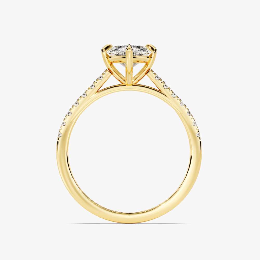 Cathedral Marquise Cut Moissanite Engagement Ring