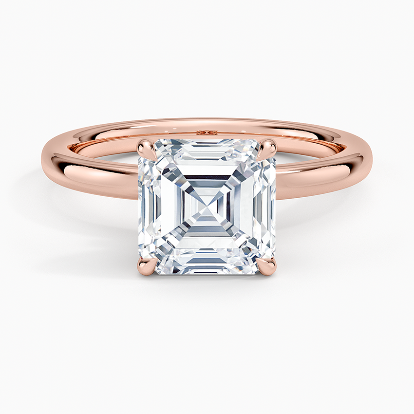 Celeste Rise Asscher Cut Hidden Halo Engagement Ring