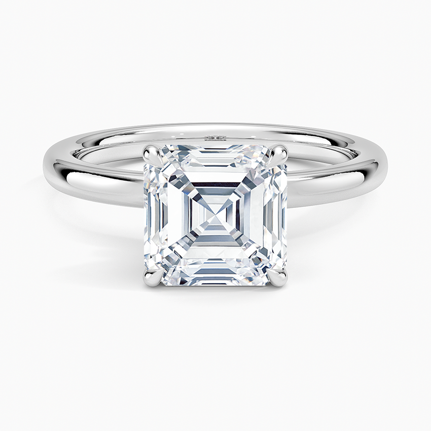 Celeste Rise Asscher Cut Hidden Halo Engagement Ring
