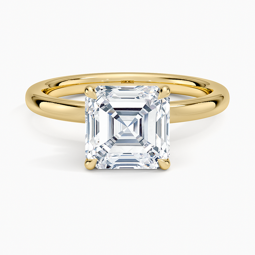 Celeste Rise Asscher Cut Hidden Halo Engagement Ring