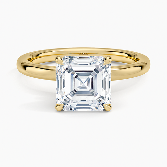 Celeste Rise Asscher Cut Hidden Halo Engagement Ring