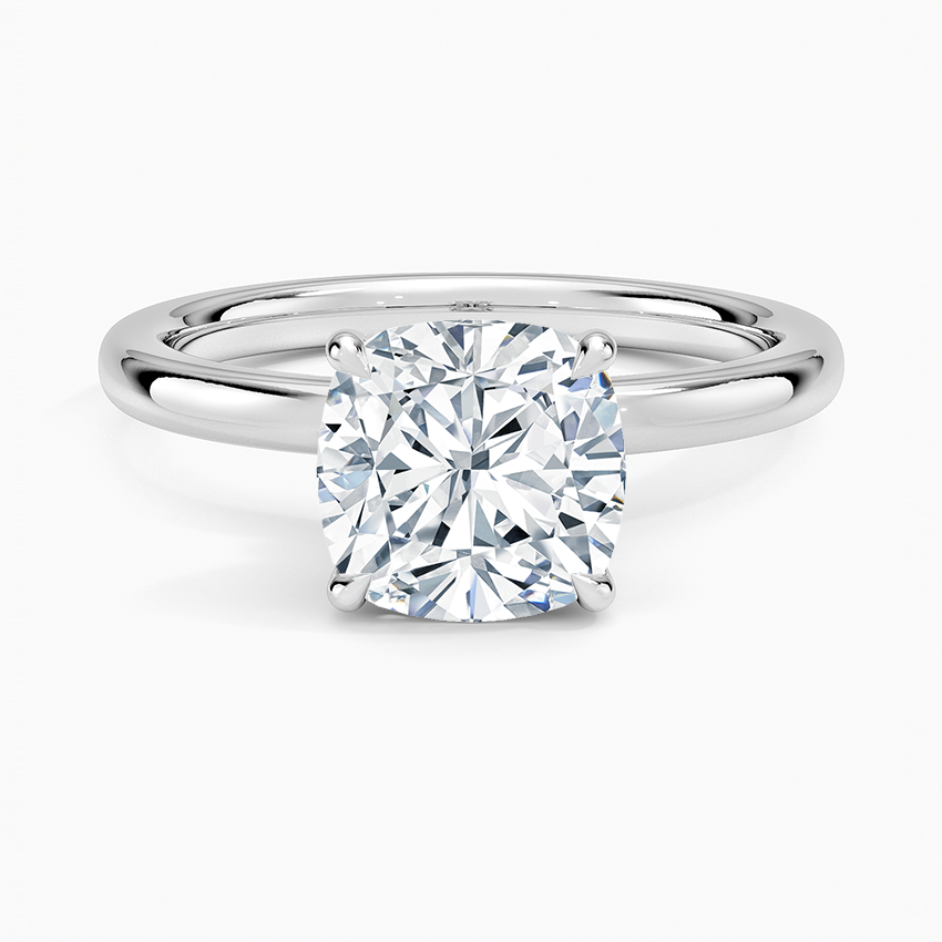Celeste Rise Cushion Cut Hidden Halo Engagement Ring