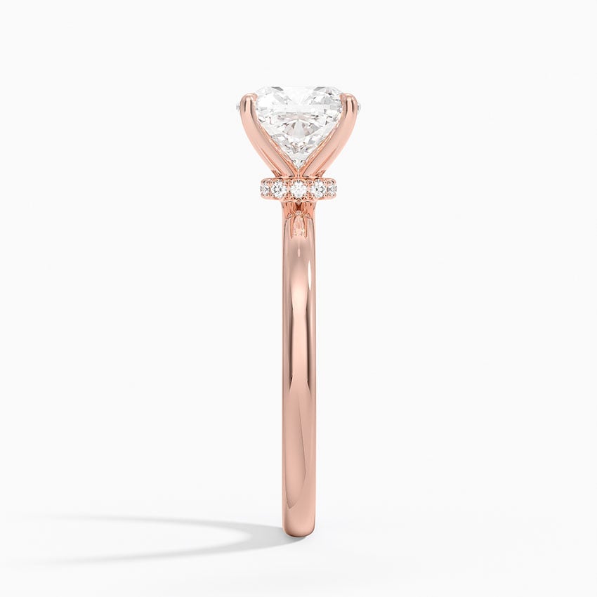 Celeste Rise Cushion Cut Hidden Halo Engagement Ring