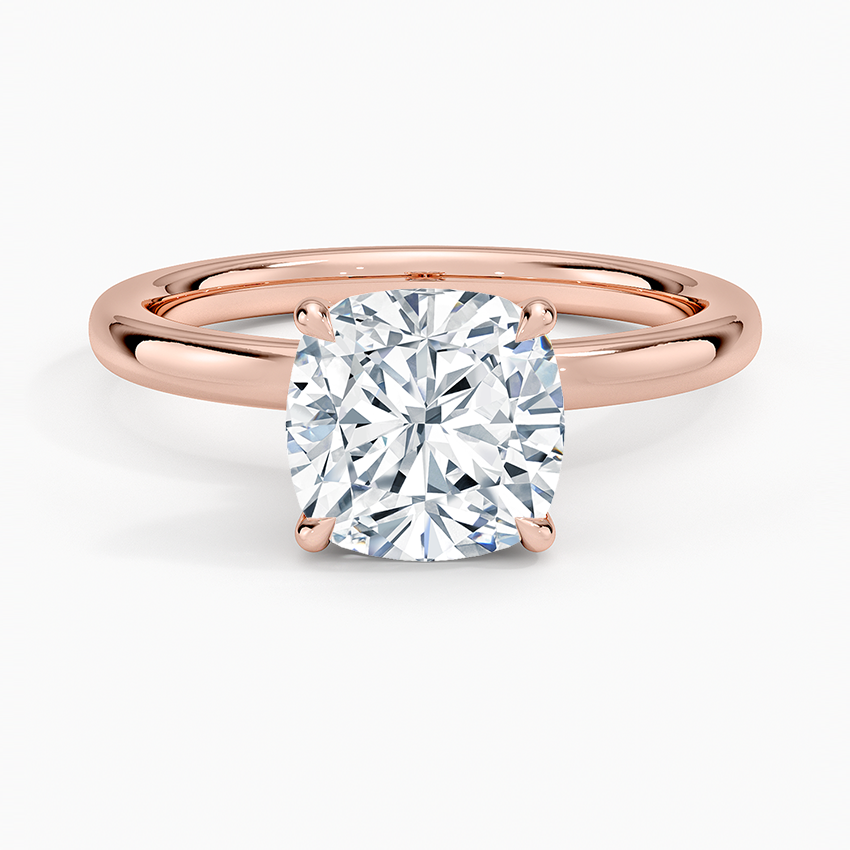 Celeste Rise Cushion Cut Hidden Halo Engagement Ring