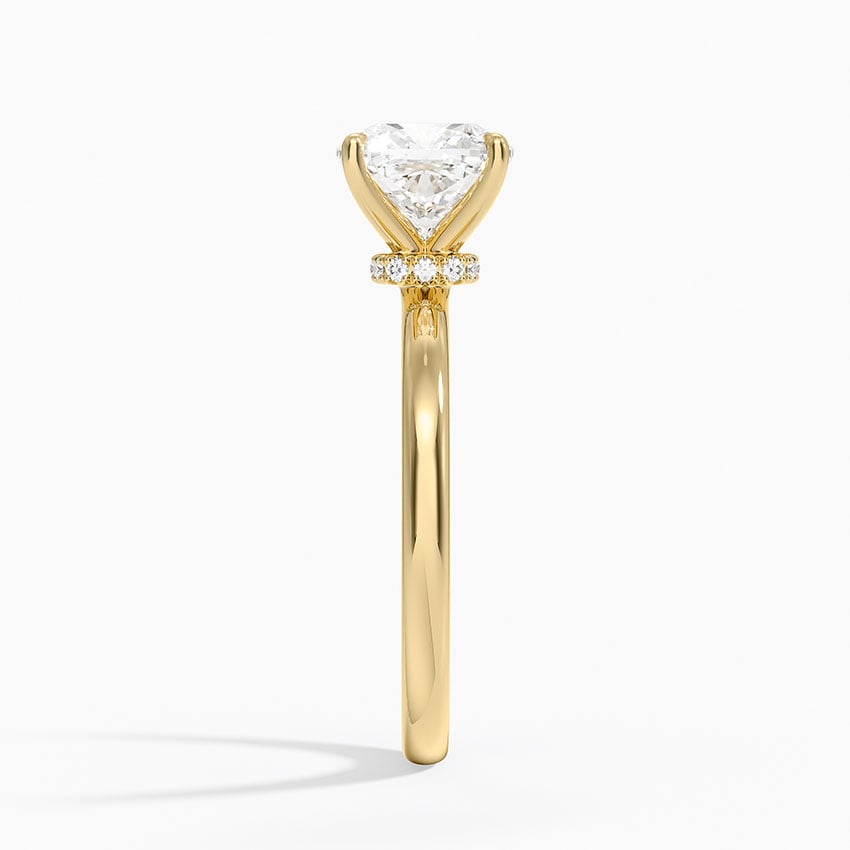 Celeste Rise Cushion Cut Hidden Halo Engagement Ring