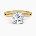 Celeste Rise Cushion Cut Hidden Halo Engagement Ring