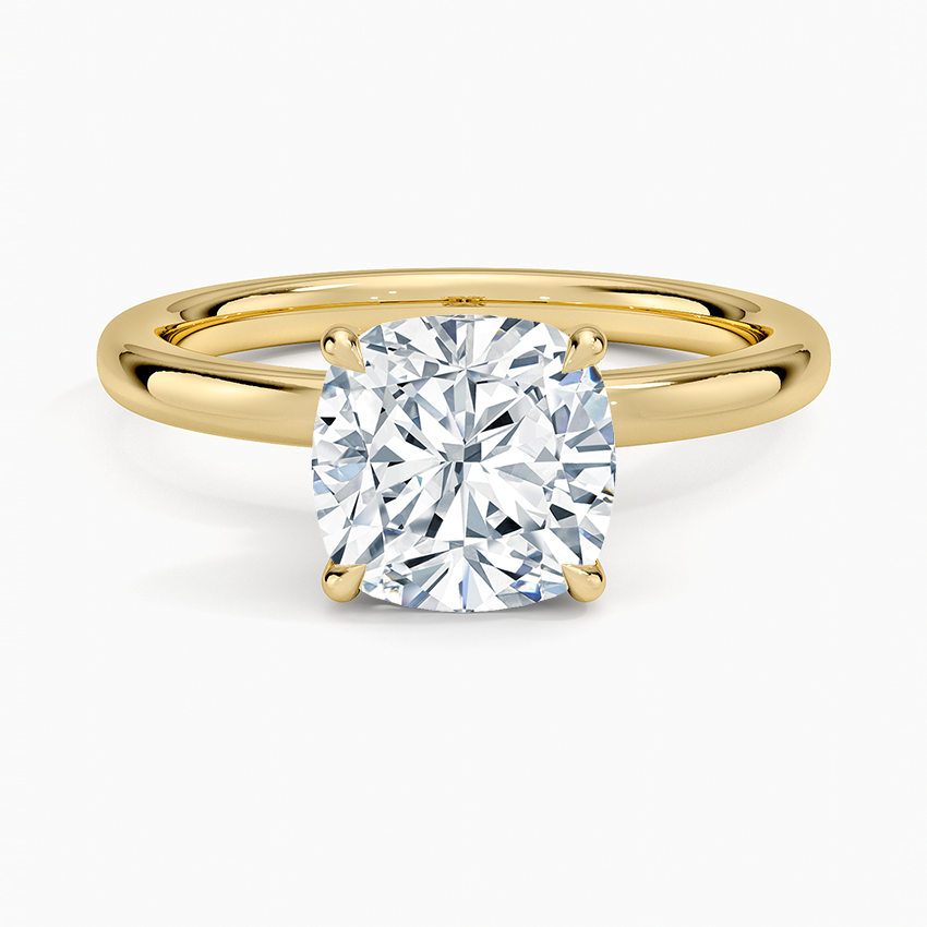 Celeste Rise Cushion Cut Hidden Halo Engagement Ring