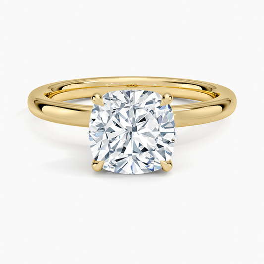 Celeste Rise Cushion Cut Hidden Halo Engagement Ring