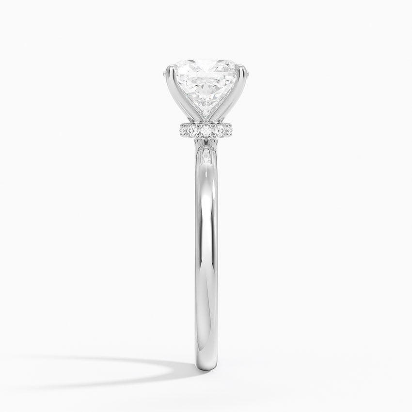 Celeste Rise Cushion Cut Hidden Halo Engagement Ring