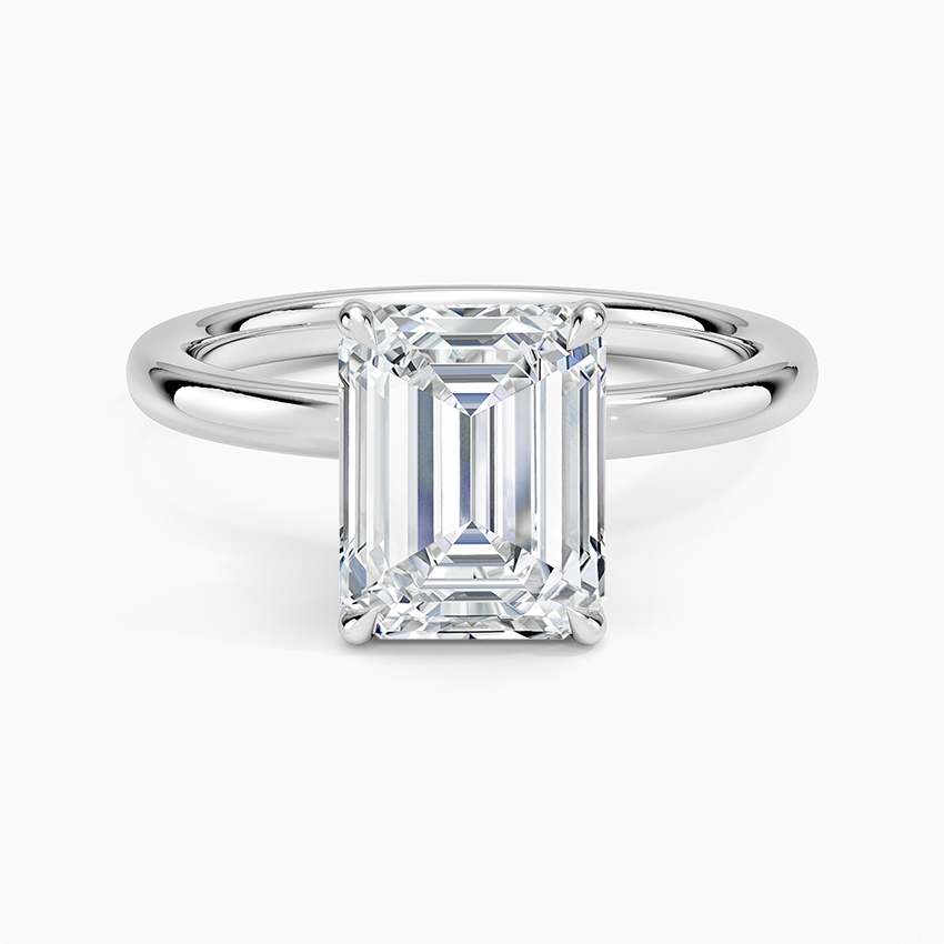 Celeste Rise Emerald Cut Hidden Halo Engagement Ring