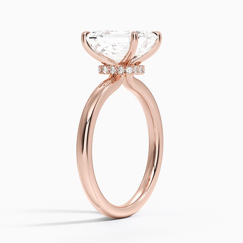 Celeste Rise Emerald Cut Hidden Halo Engagement Ring