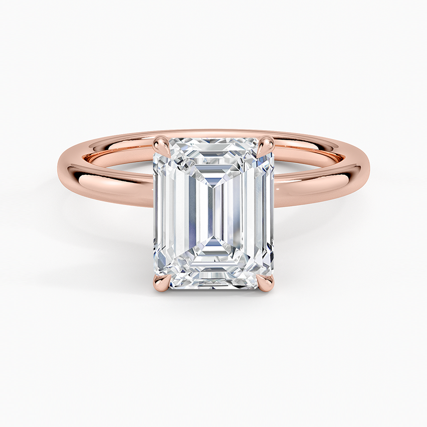 Celeste Rise Emerald Cut Hidden Halo Engagement Ring