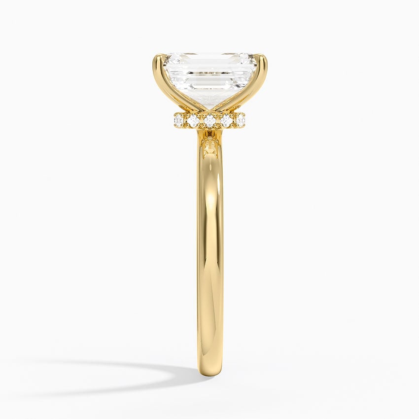 Celeste Rise Emerald Cut Hidden Halo Engagement Ring