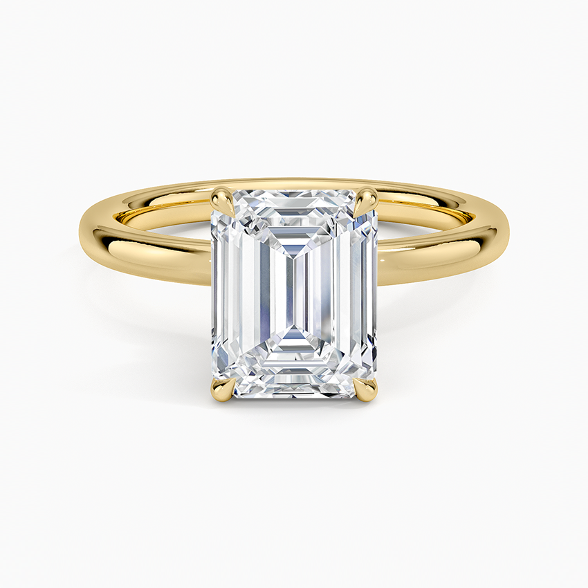 Celeste Rise Emerald Cut Hidden Halo Engagement Ring