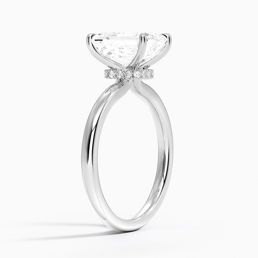 Celeste Rise Emerald Cut Hidden Halo Engagement Ring