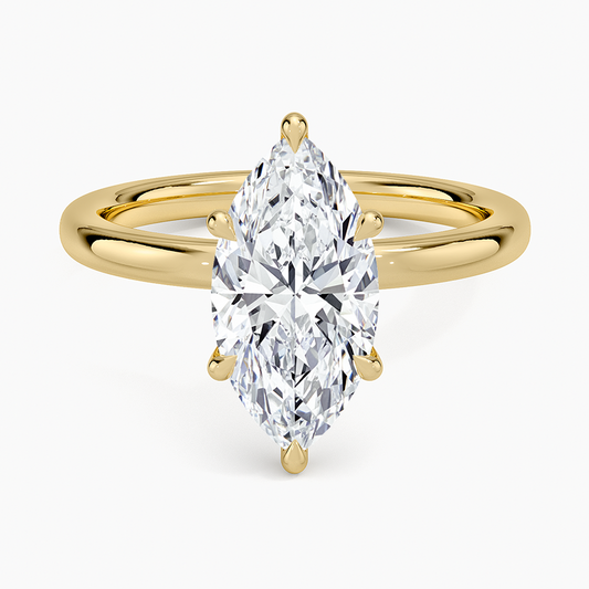 Celeste Rise Marquise Cut Hidden Halo Engagement Ring