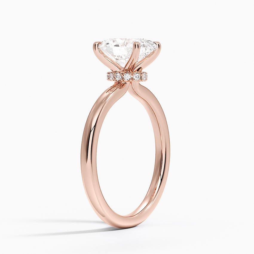 Celeste Rise Oval Cut Hidden Halo Engagement Ring
